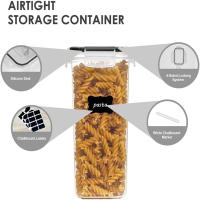 Juego De 7 Contenedores Para Alimentos BPA Free Plástico Airtight Con 10 Pegatinas Y Lápiz Caja De Almacenamiento Para La Cocina - details 1
