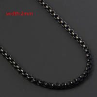 Collar De Cadena De Hilo Clásico Para Hombres Y Mujeres Acero Inoxidable Ancho 2/3/4/5 MM Estilo Figaro Cubano Joyería Moda - details 14