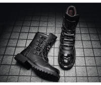 Botas De Ciclismo Para Hombres De Cuatro Estaciones Botas De Motocicleta Al Aire Libre De Talla Grande Altas En Cuero Casual Antideslizantes Estilo Británico - details 16