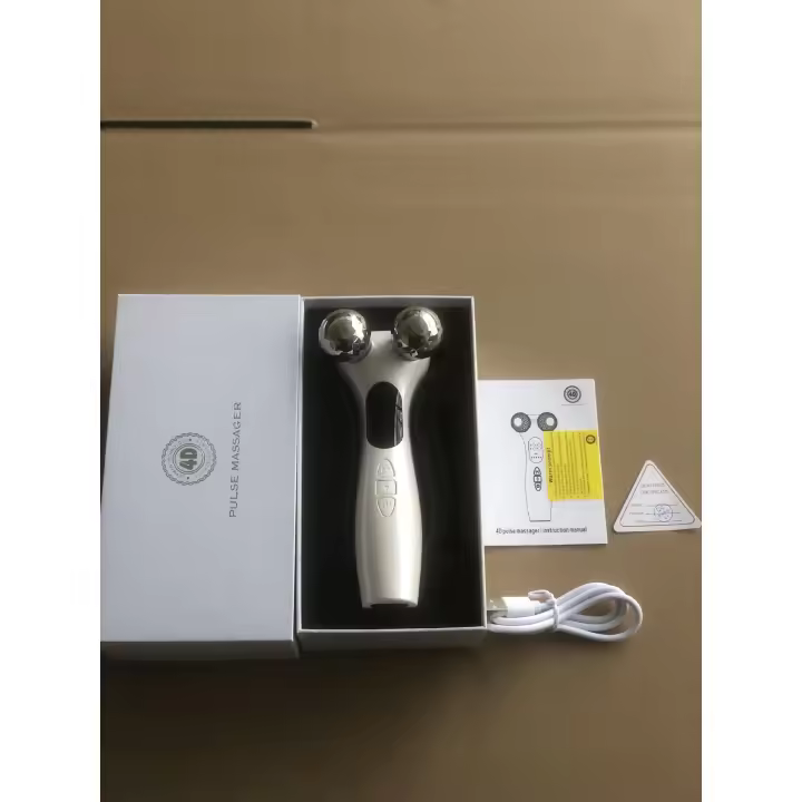 Rodillo facial, instrumento de belleza inteligente EMS, 12 modos, 9 velocidades, pulso 4D, instrumento de adelgazamiento facial, masajeador facial en V - 1