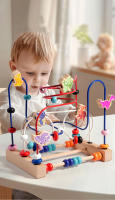 Juguetes Montessori Para Bebés Madera Dinosaurio Carrusel De Bolas Laberinto Educativo Para Niños Juego De Matemáticas Tema Animales Y Naturaleza - details 0