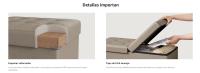 SONGMICS Puff Almancenaje, Banco Almacenaje, Banco con Tapa Plegable, Capacidad de 89 L, con Asiento Acolchado, 38 x 76 x 38 cm, Topo Claro - details 2