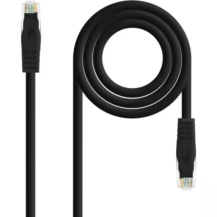 Nanocable Cable de Red Ethernet RJ45 LSZH Cat.6A UTP, AWG24, 100% Cobre, Libre de Halógenos, Negro, Latiguillo de 1 m - 1