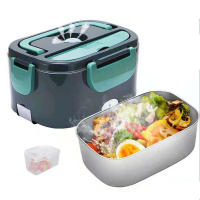 2en1 Fiambrera Eléctrica Calentable Coche+Hogar 220V 1.5L 60W Fiambrera Portátil de Acero Inoxidable Bento Lunchbox Contenedor de Comida Bento Box - details 4