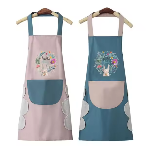Delantal de cocina de 2 piezas para Mujer, delantal de Cocina impermeable - 1