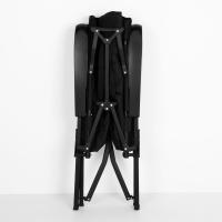 Aktive - Silla plegable acolchada, 49x76x109 cm, color negro, 5 posiciones, topes antideslizantes, tejido poliéster, incluye bolsa de transporte, peso soportado 110 kg, sillas de playa plegables, sillas plegables terraza, silla plegable camping - details 1