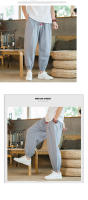 Pantalones Harem De Algodón Y Lino Para Hombres 2024 Talla M-5XL Estilo Japonés Casual Primavera Otoño Con Cuerda Suelta - details 15