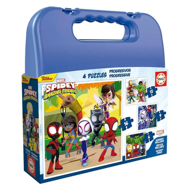 Maleta Spidey set de 4 puzzles progresivos 19580 EDUCA BORRAS - 1