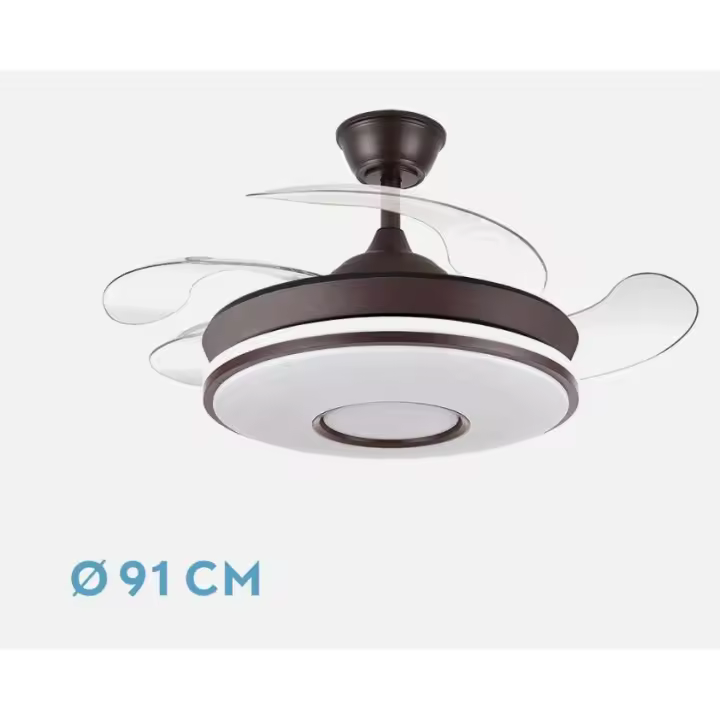 FABRILAMP Ventilador Dc Dani 59w 6980lm COLORES SURTIDOS 4aspas 6velocidades 91D-107d 3000-4000-6000k Remoto+Reg.Intensidad+memoria+temporizador 24 Incluye mando a distancia y dos tijas de 12.5 y 25 centímetro Productos originales calidad de confianza - 1