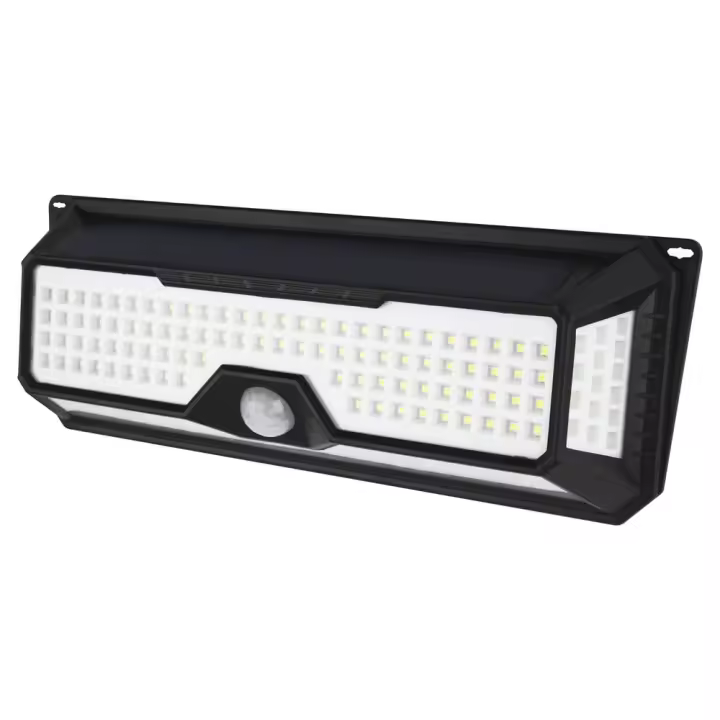 Aplique LED Solar con Sensor Negro 20W Fría Matel - 1
