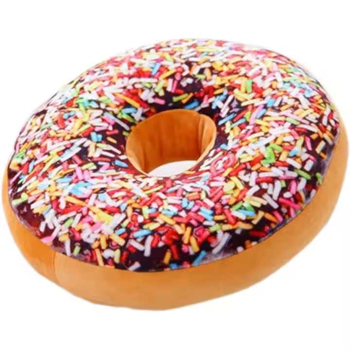 Cojín relleno con parte trasera de Donut Redondo, almohada, juguete de Plush, muñeca para Silla de oficina, asiento de coche - 1