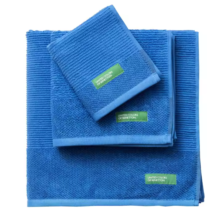 UNITED COLORS OF BENETTON Set de toallas 3 piezas: toalla de tocador (30x50cm) + toalla de manos (50x90cm) + toalla de baño (70x140cm) 450gsm 100% algodón - 1