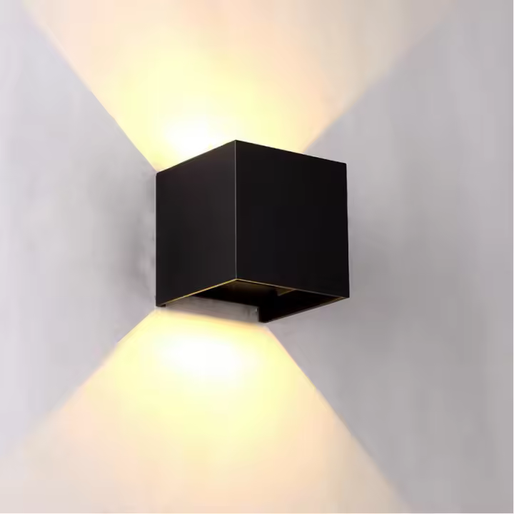 luces LED de pared, lámparas de pared para interior y exterior, ángulo de haz ajustable, luz cálida de 6 W, color negro - 1