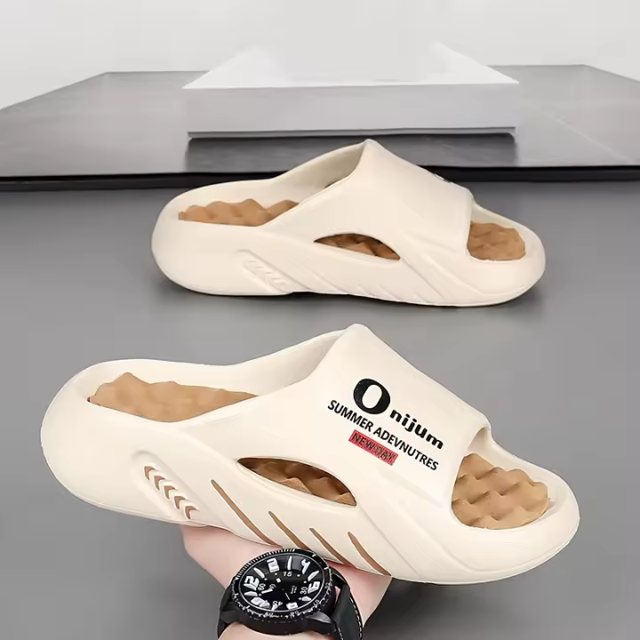 Nuevos Pantuflas Masaje Para Hombre 2024 Sandalias Casuales De Playa Comodidad Grande Tamaño 38-47 Plataforma EVA Exterior Verano - 1