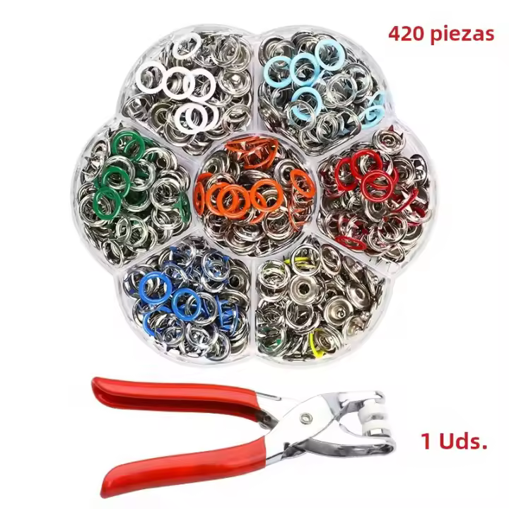 Fenrry Kit De Herramientas Para Costura De Botones De Punta Metálica Con Agujeros Para Ropa Bolsos Zapatos Y Vestimenta - 1