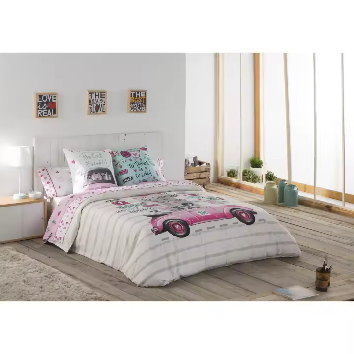 JVR - Funda nórdica juego de 2 piezas modelo CANDY - Tejido 100% Algodón - Estampado digital - Fabricado en España - Cama 90/105/135/150/160/180 - 1