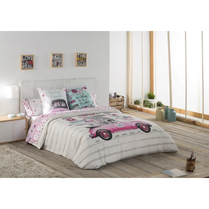 JVR - Funda nórdica juego de 2 piezas modelo CANDY - Tejido 100% Algodón - Estampado digital - Fabricado en España - Cama 90/105/135/150/160/180 - 1