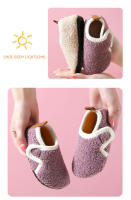 Pantuflas De Algodón Para Niños Y Niñas Invierno Calor Sólido Pantuflas De Interior Antideslizantes Suaves Para Casa - details 13