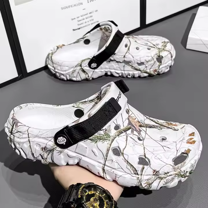 Sandalias De Verano Para Hombres Cómodas Y Ligeras Zapatillas De Jardín Antideslizantes Suela Suave Sandalias De Plataforma Medio Tacón Estilo Casual - 1