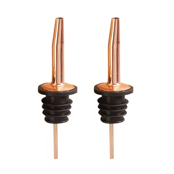 Paquete de 2 Pico vertedor Tapa antigoteo Pico para botella Pico dosificador en Cobre Oro rosa - 1