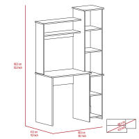 TUHOME Mesa de Escritorio Versalles, con estantería, Blanco Madera Manufacturada Oficina-Mesas - details 1