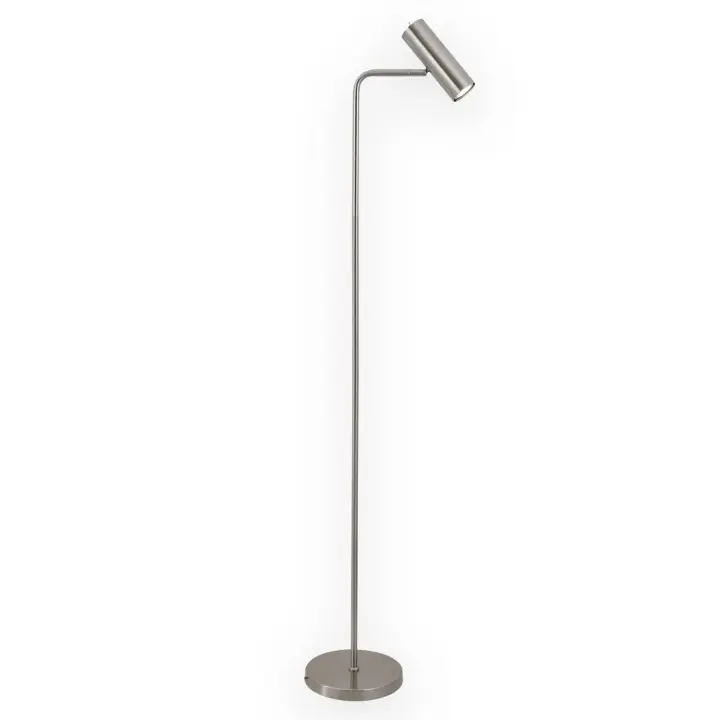 LÚZETE - LÁMPARA DE PIE ACERO NÍQUEL SATINADO ADARA ALM-APOL - Estructura Robusta y Resistente - Iluminación Suave - Ideal para Sala de Estar, Dormitorio U Oficina Moderna - 1