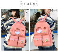 Mochila Escolar Para Niñas Teenager 5 Piezas Set Con Gran Capacidad Y Varios Bolsillos Canvas Resistente Y Versátil Para Viajes Y Estudio - details 14