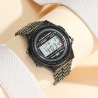 Reloj Digital Elegante Para Mujer En Oro Y Plata De Acero Inoxidable Reloj De Pulsera Electrónico Para Negocios Y Hombres - details 29