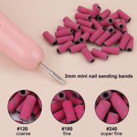 Banda De Lijado Para Uñas Mini 3mm #120 #180 #240 Acero Inoxidable Accesorios De Manicura Eléctrica Rosca Mandril Rosa - details 3