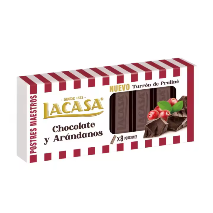 Lacasa Turrón de Chocolate y Arándanos 225 G - 1