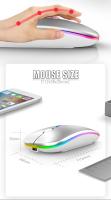 Ratón Inalámbrico Recargable RGB 1600DPI Con Modo Único USB 2.4 GHZ Para Laptop Tablet MacBook Juego Jugadores - details 6