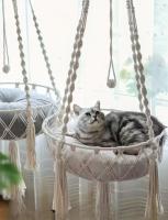 Nueva Hamaca Para Mascotas Gato Silla Colgante Tejida a Mano Con Alambre De Algodón Cesta Colgante Para Gatos Y Gatitos Juguete Colgante Para Interiores Suministros Para Mascotas - details 8