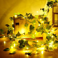 Luz De Cadena De Rattan Verde Hojas 10/5M Para Decoración De Pared Lámpara LED Para Jardín Aisles Iluminación De Bodas Y Fiestas Ambiente Strip - details 0