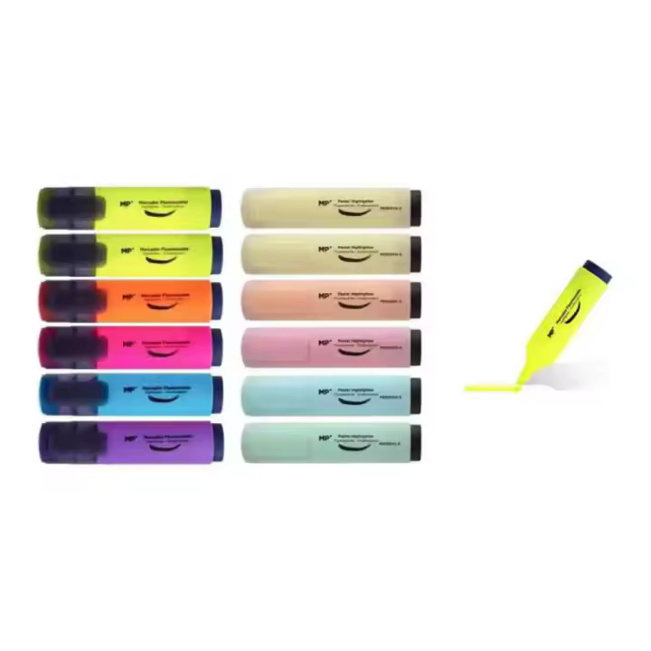 12UDS Marcador Pastel Y Fluorescente, Subrayadores Punta Biselada Estuche Marcadores Multicolor, Envío  Rápido Desde España - 1