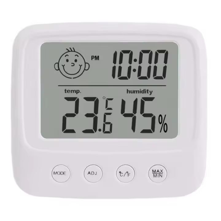 Termómetro Y Higrómetro Digital Para Interior Con Reloj Medidor De Temperatura Y Humedad Función Electrónica Soporte De Pared - 1