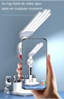 Lámpara De Mesa Recargable Para Estudio Con Ventilador Y Pantalla LED Luz De Lectura Sin Sombrilla Control Táctil Incluye Batería - details 5