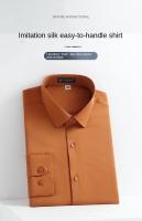 Camisa Blanca Antirroto Para Hombre Cuello Alto Manga Larga Ajustada Resistente a Las Arrugas Traje Formal Para Negocios Y Trabajo - details 2