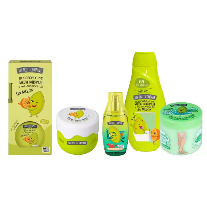 The Fruit Company PACK MELÓN - Mikado + Manteca corporal + Gel Ducha + Exfoliante Corporal + Colonia - 1