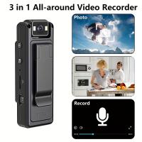 Cámara de acción portátil Full HD 1080P - Grabadora de vídeo portátil con batería de polímero de litio de 1200 mAh, carga dual USB, diseño de clip, grabación de audio y vídeo con un solo clic, tarjeta SD no incluida - details 4