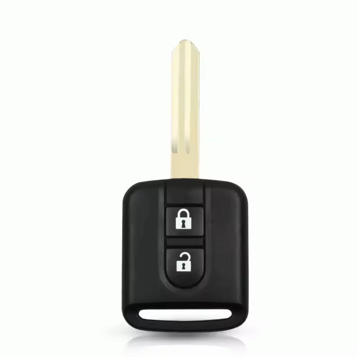 AUTOZOCO Carcasa Mando Llave De Coche 2 Botones Compatible con Nissan Qashqai Micra Navara Almera X-Trail Juke, 2 Botones, Mando a Distancia, Botones de Abrir y Cerrar, Sin Zócalo de Pila - 1