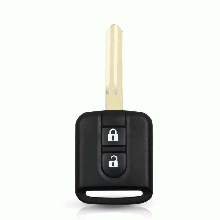 AUTOZOCO Carcasa Mando Llave De Coche 2 Botones Compatible con Nissan Qashqai Micra Navara Almera X-Trail Juke, 2 Botones, Mando a Distancia, Botones de Abrir y Cerrar, Sin Zócalo de Pila - 1