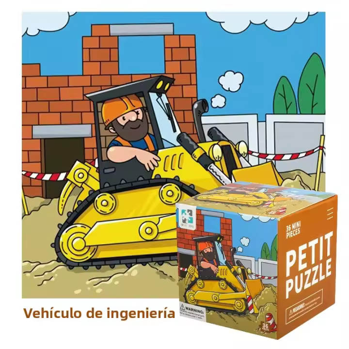 36 Piezas De Rompecabezas De Papel Para Niños Mini Juegos Educativos De Dibujos Animados Empaque En Caja Colorida Regalos De Cumpleaños Para Niños De 3-6 Años - 1