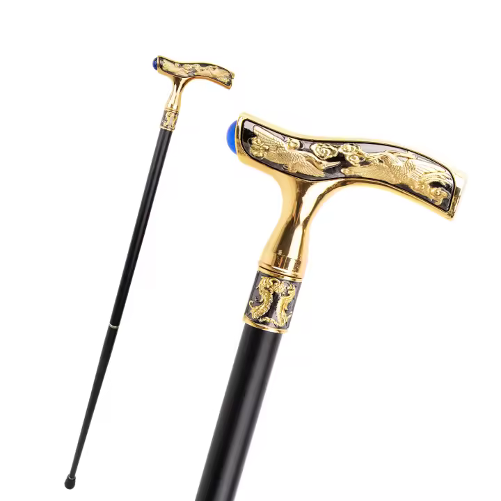 Bastón De Moda Crane Con Pedernal Elegante Bastón De Caminar Para Caballeros Cosplay Con Knob Crosier 93cm Acero Y Aleación De Aluminio - 1