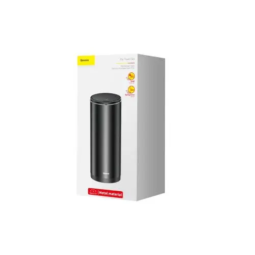 Baseus car tool gentleman style vehicle-mounted trash can (with bag 1 roll/30) black (crljt-01) - 1