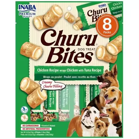 Churu Bites Receta de Pollo con Atún para Perros 8 x 12 gr - 1