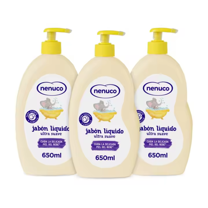 Pack x3 Jabón Líquido, con Aloe Vera, Cuerpo y Cabello, 3x650 ml - Nenuco - 1