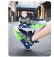 Zapatillas De Verano Para Niños Y Niñas Con Hebilla Rotativa Y Luz Propia Zapatos De Caminar Transpirables Talla True Fit Material Superior De Malla - details 7