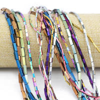 Cuentas De Hematita Rectangular En Colores Azul Oro Morado Para La Creación De Joyas DIY Pulseras Forma Cuadrada Y Rectangular Tamaños 4/6/9MM - details 1