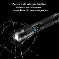 Linterna LED Recargable De Alta Potencia XHP 100 Torcha Zoomable Super Brillante Para Camping Emergencias Al Aire Libre - details 4