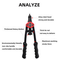 BT-606 Gun De Rivetado Manual Doble Inserto Herramienta De Nutria De Hilo M3 M4 M5 M6 M8 Con 200 Piezas De Tornillos - details 5